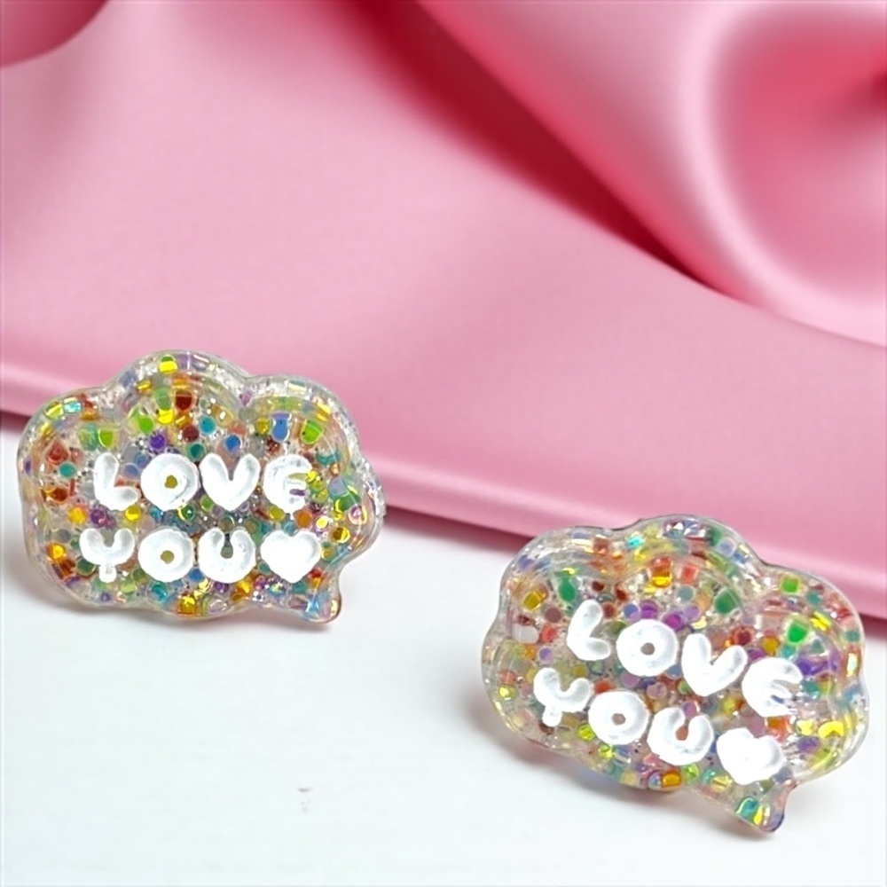 Love You Studs: Glitter Earrings for Every Occasion! NWT Jewelry